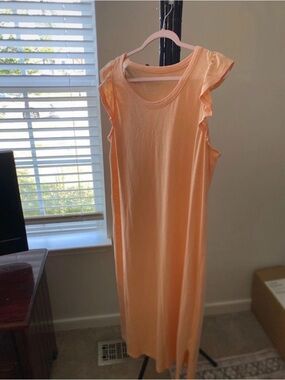 Universal Thread Peach Sleeveless Ruffle Maxi Dress